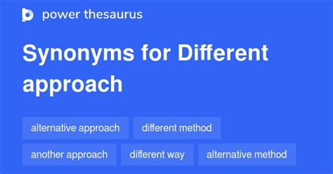 Different Approaches synonyms .